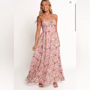 Petal & Pup Pink Floral Strapless Dress